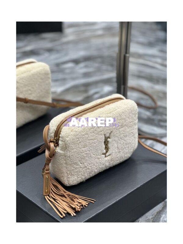 Replica YSL Saint Laurent Lou Camera Bag In Merino Shearling 612544 Natural 3