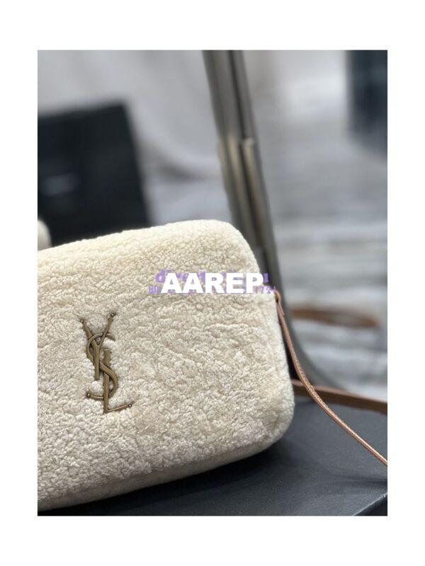 Replica YSL Saint Laurent Lou Camera Bag In Merino Shearling 612544 Natural 6
