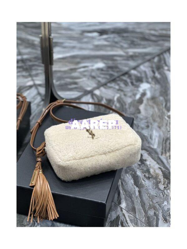 Replica YSL Saint Laurent Lou Camera Bag In Merino Shearling 612544 Natural 9