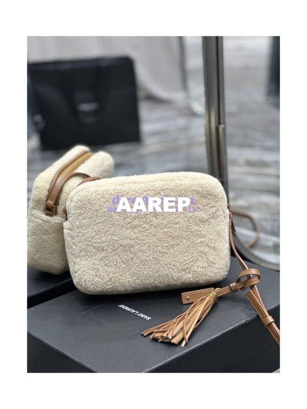 Replica YSL Saint Laurent Lou Camera Bag In Merino Shearling 612544 Natural 12
