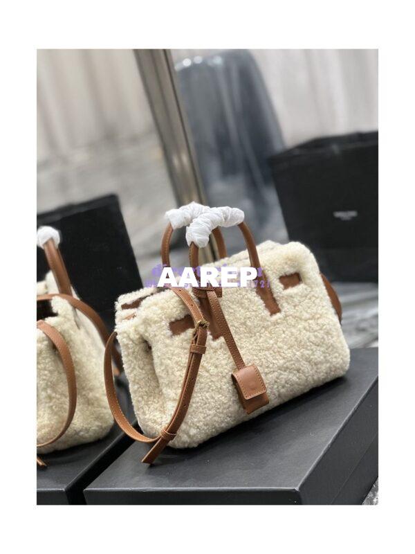 Replica YSL Saint Laurent Sac De Jour Nano In Merino Shearling And Smooth Leather 398711 5