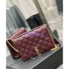 Replica YSL Saint Laurent Becky Mini Chain Bag In Carré-Quilted Suede 6292461 Caramel