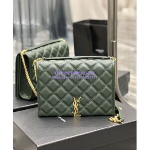 Replica YSL Saint Laurent Becky Mini Chain Bag In Carré-Quilted Lambskin 6292461 Green
