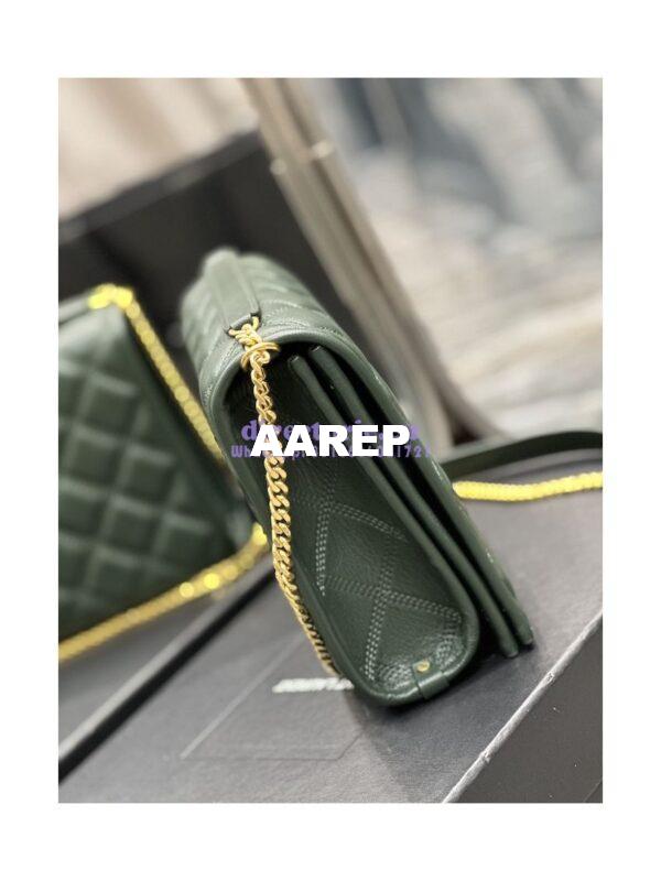Replica YSL Saint Laurent Becky Mini Chain Bag In Carré-Quilted Lambskin 6292461 Green 6