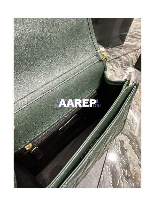 Replica YSL Saint Laurent Becky Mini Chain Bag In Carré-Quilted Lambskin 6292461 Green 8