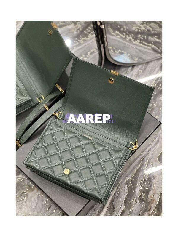 Replica YSL Saint Laurent Becky Mini Chain Bag In Carré-Quilted Lambskin 6292461 Green 9