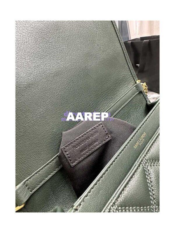 Replica YSL Saint Laurent Becky Mini Chain Bag In Carré-Quilted Lambskin 6292461 Green 10