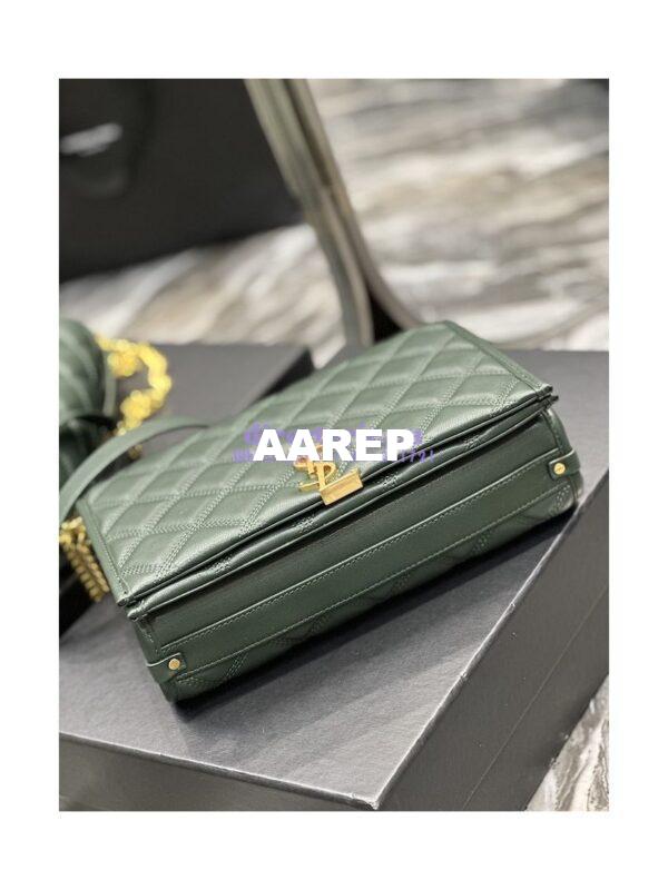 Replica YSL Saint Laurent Becky Mini Chain Bag In Carré-Quilted Lambskin 6292461 Green 12