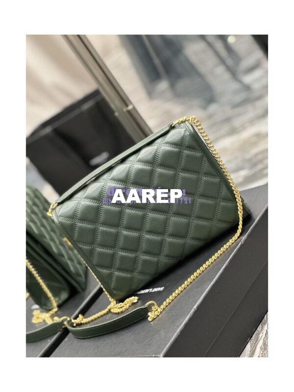 Replica YSL Saint Laurent Becky Mini Chain Bag In Carré-Quilted Lambskin 6292461 Green 13