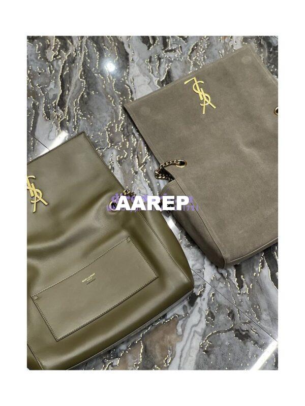 Replica YSL Saint Laurent Kate Medium Reversible In Suede And Smooth Leather 553804 Khaki 2