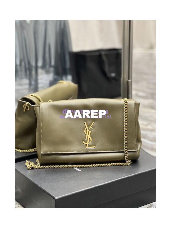 Replica YSL Saint Laurent Kate Medium Reversible In Suede And Smooth Leather 553804 Khaki 3