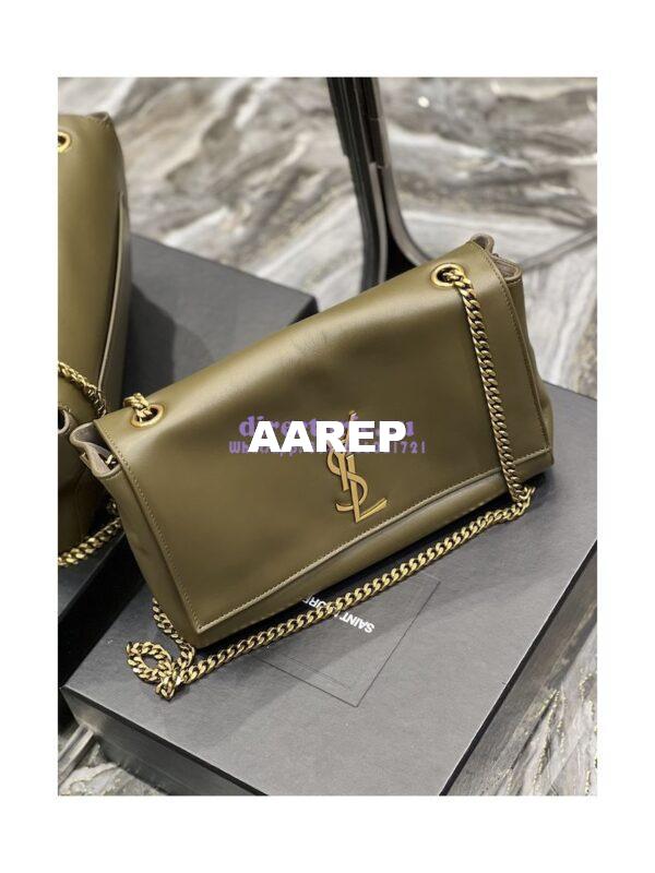 Replica YSL Saint Laurent Kate Medium Reversible In Suede And Smooth Leather 553804 Khaki 5