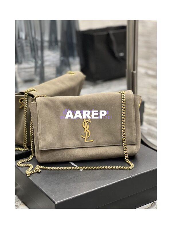 Replica YSL Saint Laurent Kate Medium Reversible In Suede And Smooth Leather 553804 Khaki 12