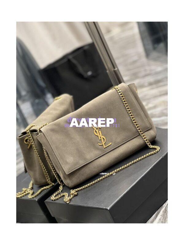 Replica YSL Saint Laurent Kate Medium Reversible In Suede And Smooth Leather 553804 Khaki 13