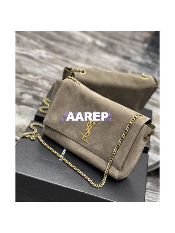 Replica YSL Saint Laurent Kate Medium Reversible In Suede And Smooth Leather 553804 Khaki 14