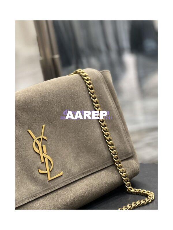 Replica YSL Saint Laurent Kate Medium Reversible In Suede And Smooth Leather 553804 Khaki 15