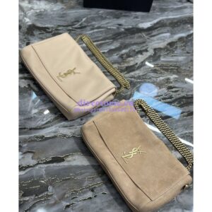 Replica YSL Saint Laurent Kate Medium Reversible In Suede And Smooth Leather 553804 Rosy Sand