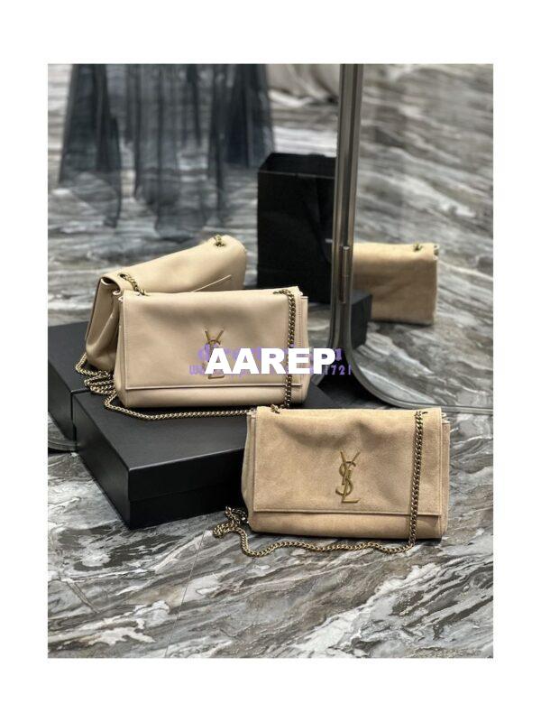 Replica YSL Saint Laurent Kate Medium Reversible In Suede And Smooth Leather 553804 Rosy Sand 4