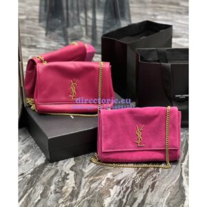 Replica YSL Saint Laurent Kate Medium Reversible In Suede And Smooth Leather 553804 Rosy Pink