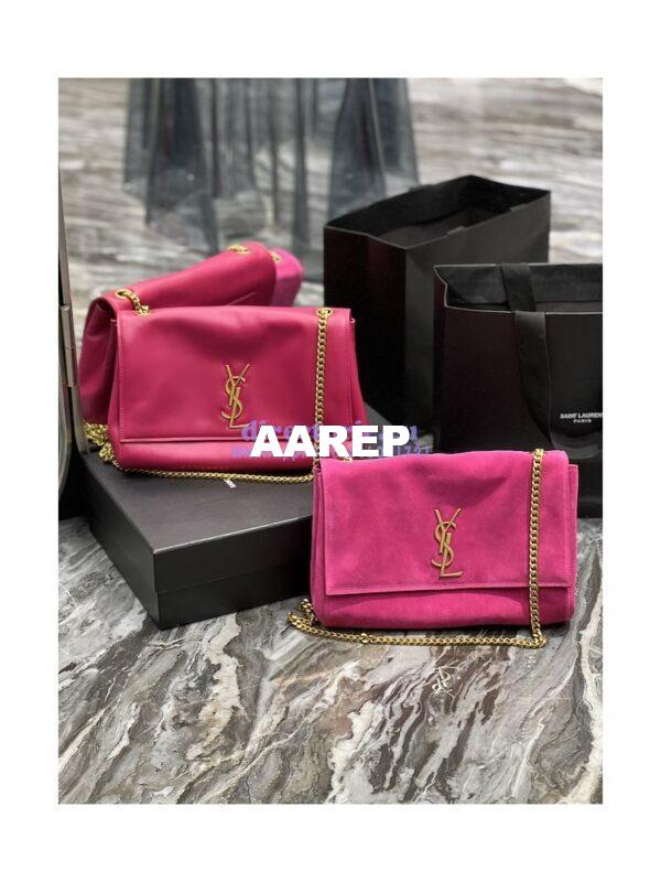 Replica YSL Saint Laurent Kate Medium Reversible In Suede And Smooth Leather 553804 Rosy Pink 3