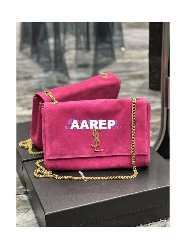 Replica YSL Saint Laurent Kate Medium Reversible In Suede And Smooth Leather 553804 Rosy Pink 15