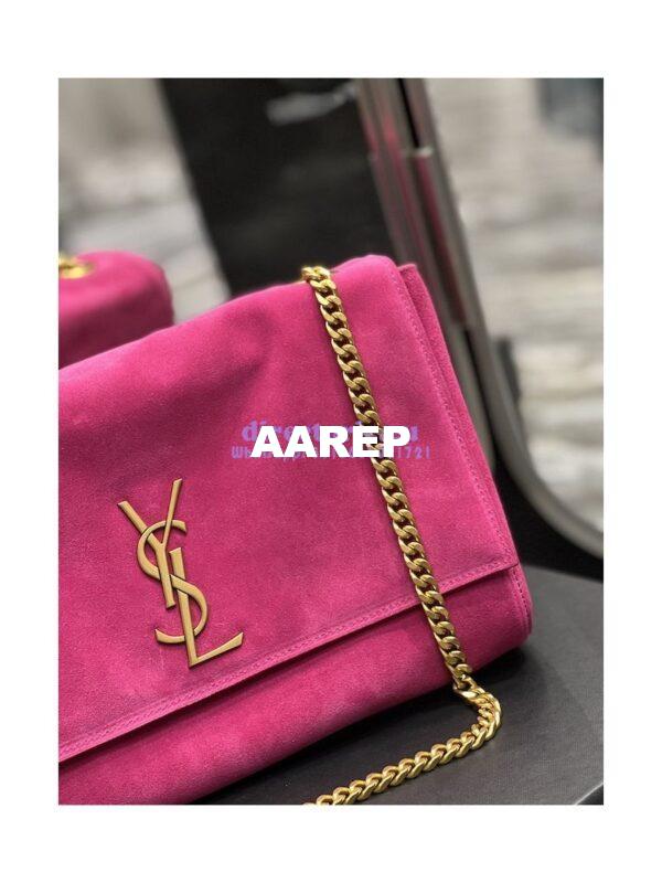 Replica YSL Saint Laurent Kate Medium Reversible In Suede And Smooth Leather 553804 Rosy Pink 19