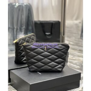 Replica YSL Saint Laurent Sade Pouch In Quilted Lambskin 6967791 Black