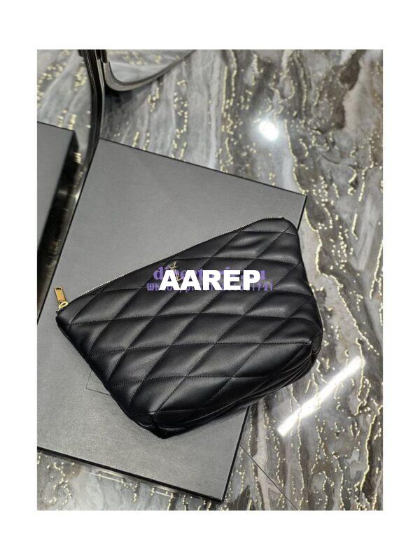 Replica YSL Saint Laurent Sade Pouch In Quilted Lambskin 6967791 Black 7