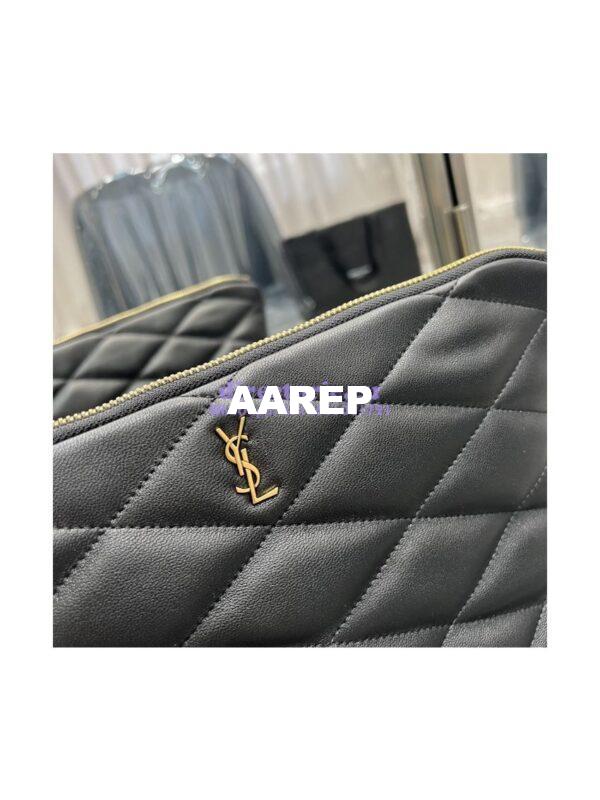 Replica YSL Saint Laurent Sade Pouch In Quilted Lambskin 6967791 Black 8
