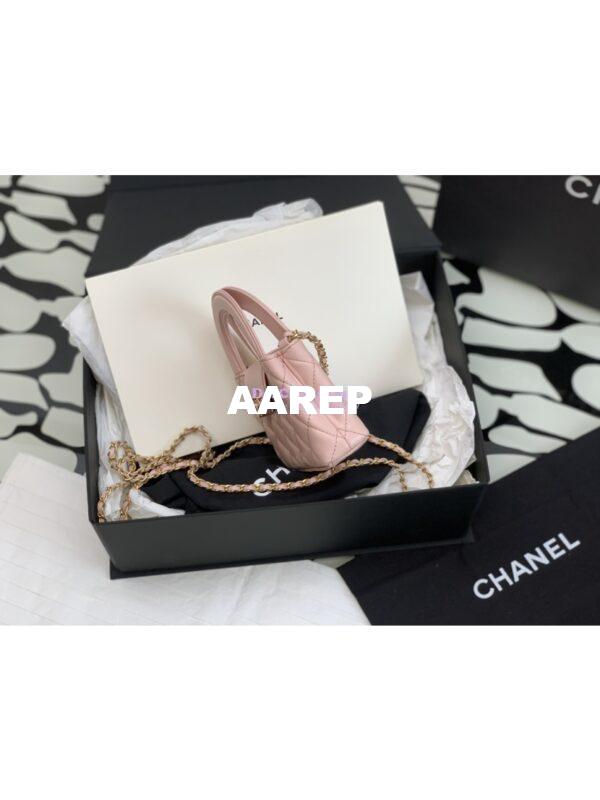 Replica Chanel Clutch with Chain Shiny Agen Calfskin AP3435 Pink 3