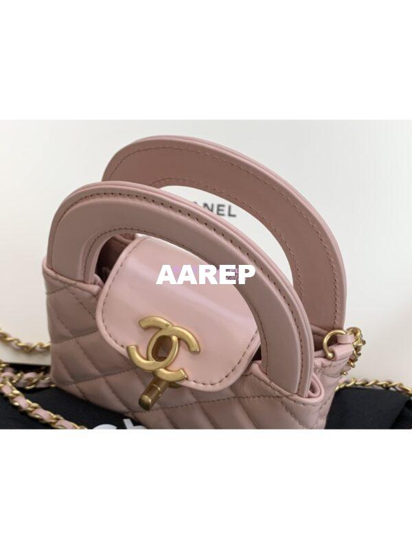 Replica Chanel Clutch with Chain Shiny Agen Calfskin AP3435 Pink 5