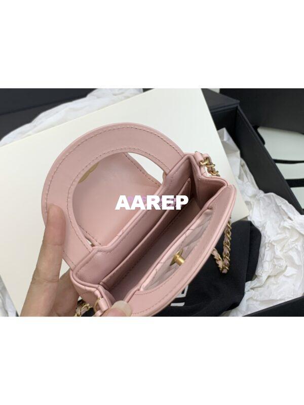 Replica Chanel Clutch with Chain Shiny Agen Calfskin AP3435 Pink 6