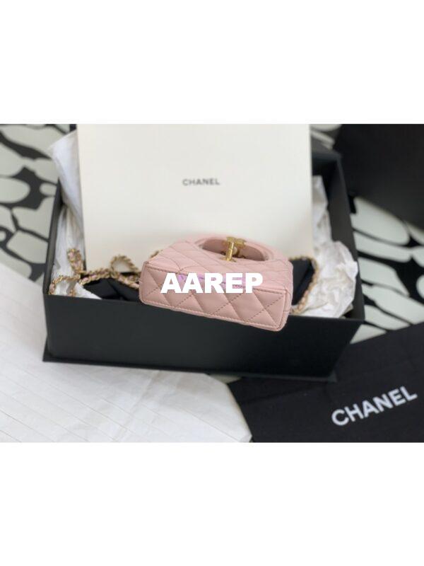 Replica Chanel Clutch with Chain Shiny Agen Calfskin AP3435 Pink 8