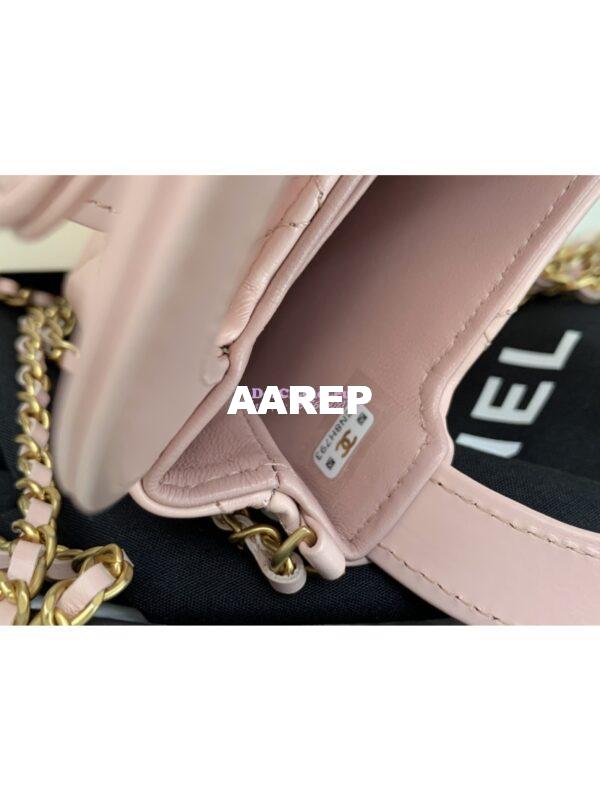 Replica Chanel Clutch with Chain Shiny Agen Calfskin AP3435 Pink 9