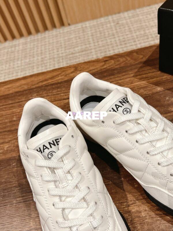 Replica Chanel SS25 Shiny Calfskin, Calfskin & Suede Calfskin Trainers G45839 White 9