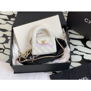 Replica Chanel Clutch with Chain Shiny Agen Calfskin AP3435 White