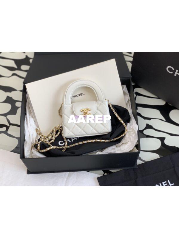 Replica Chanel Clutch with Chain Shiny Agen Calfskin AP3435 White