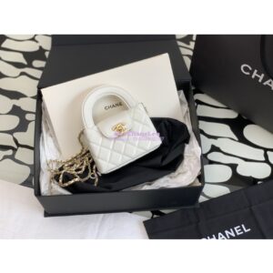Replica Chanel Clutch with Chain Shiny Agen Calfskin AP3435 White 2