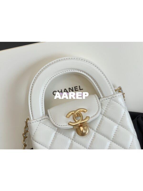 Replica Chanel Clutch with Chain Shiny Agen Calfskin AP3435 White 5