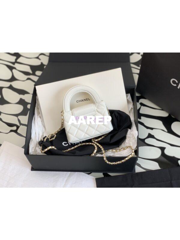 Replica Chanel Clutch with Chain Shiny Agen Calfskin AP3435 White 6