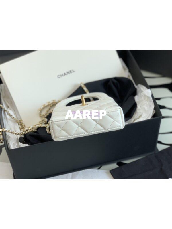 Replica Chanel Clutch with Chain Shiny Agen Calfskin AP3435 White 7