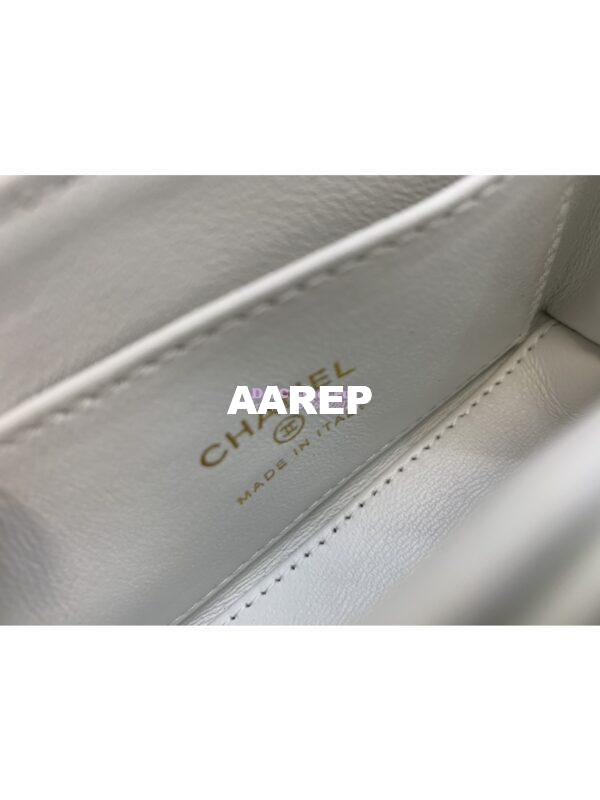 Replica Chanel Clutch with Chain Shiny Agen Calfskin AP3435 White 8