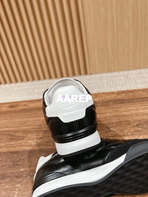 Replica Chanel SS25 Shiny Calfskin, Calfskin & Suede Calfskin Trainers G45839 Black 9