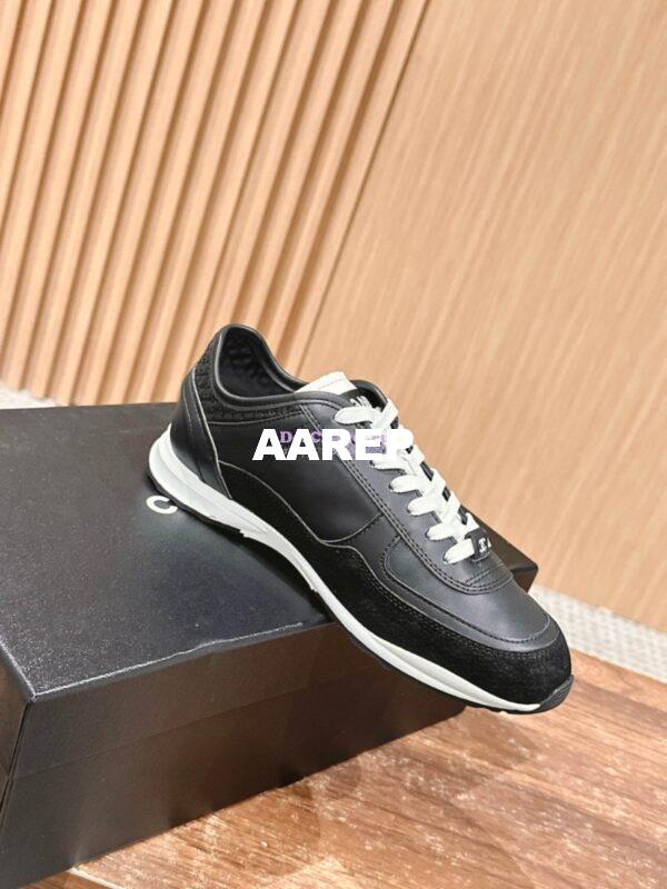 Replica Chanel SS25 Calfskin & Suede Calfskin Trainers G46372 Black 3