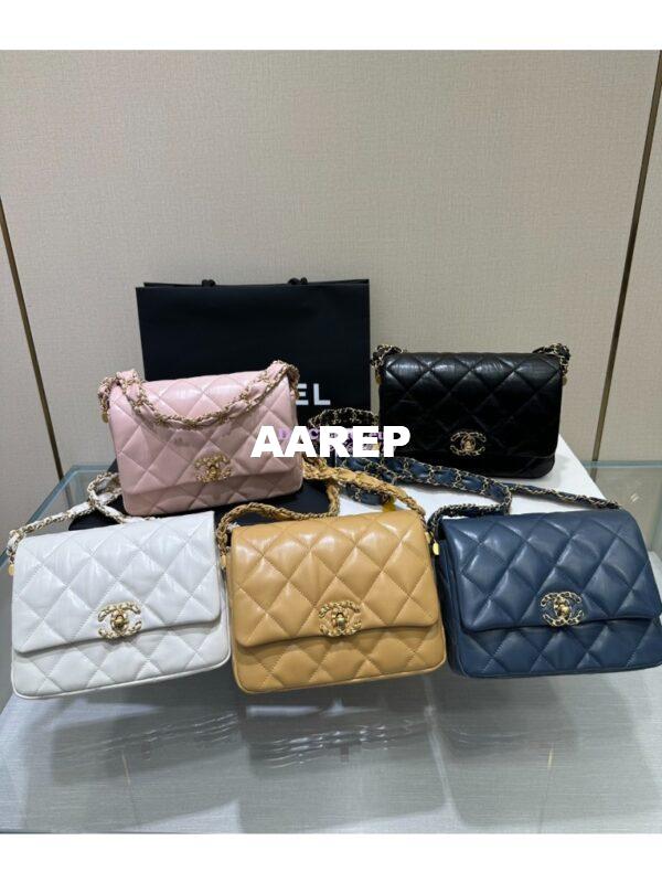 Replica Chanel 24FW Aged Calfskin Flap Chain Bag AS4423 Black