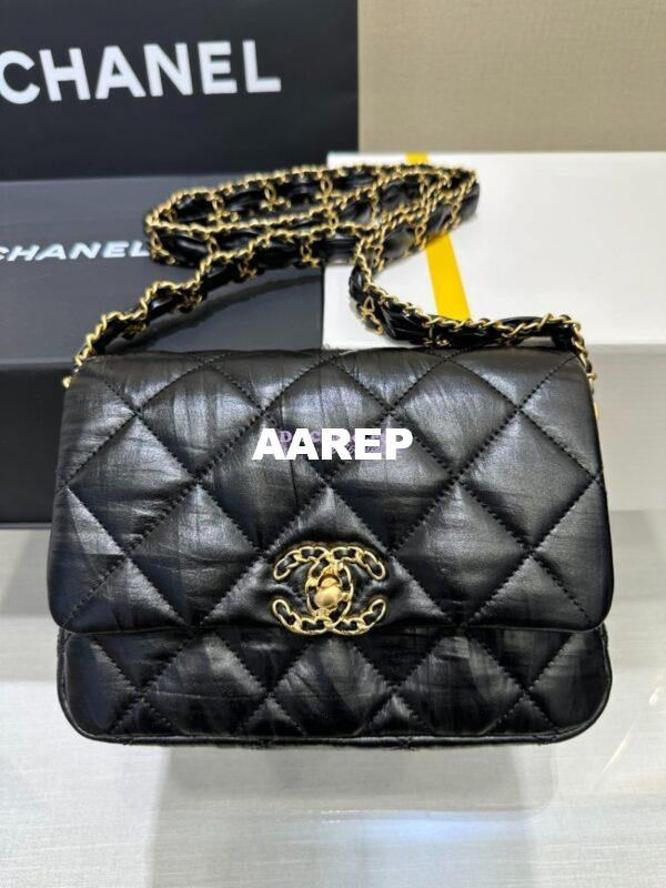 Replica Chanel 24FW Aged Calfskin Flap Chain Bag AS4423 Black 4