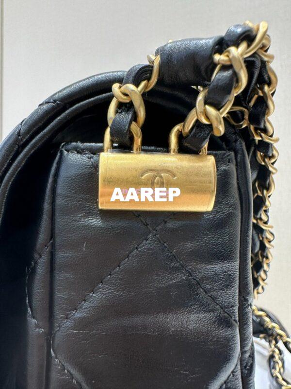Replica Chanel 24FW Aged Calfskin Flap Chain Bag AS4423 Black 8