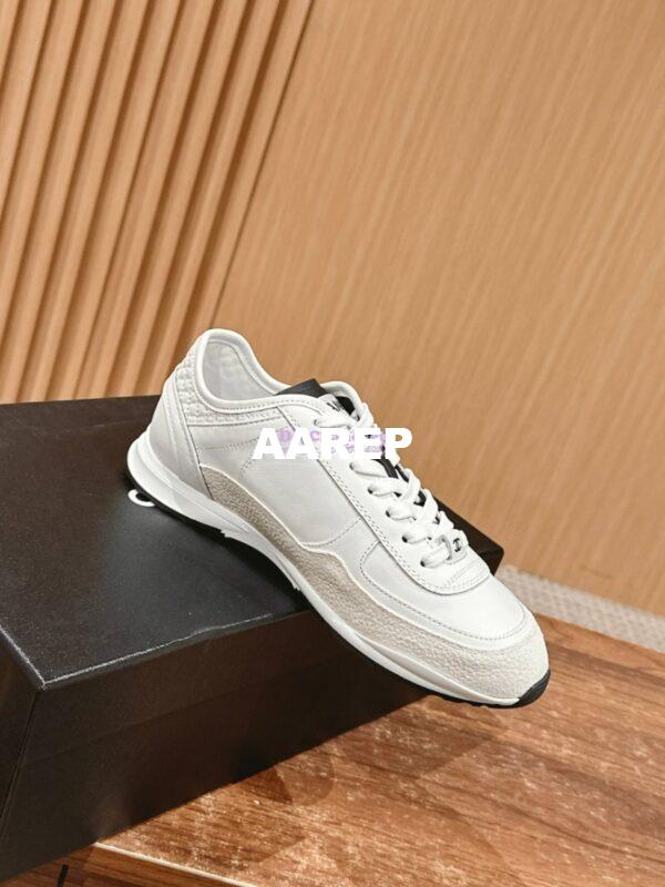 Replica Chanel SS25 Calfskin & Suede Calfskin Trainers G46372 White 5