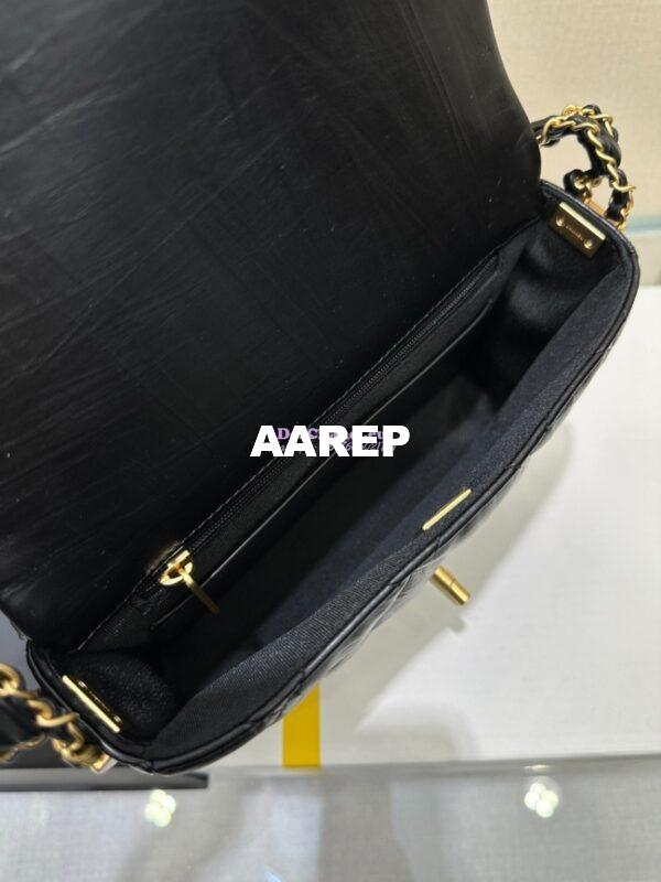 Replica Chanel 24FW Aged Calfskin Flap Chain Bag AS4423 Black 11