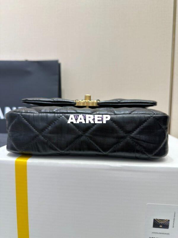 Replica Chanel 24FW Aged Calfskin Flap Chain Bag AS4423 Black 13